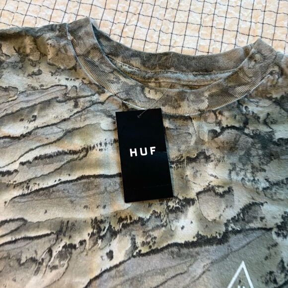 HUF Soho TT Marbel wash black camo Patterned Long Sleeve Men’s Tshirt small - Picture 7 of 10